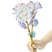Weinloves 10Pcs 24 K Galaxy Rose Glass Flowers