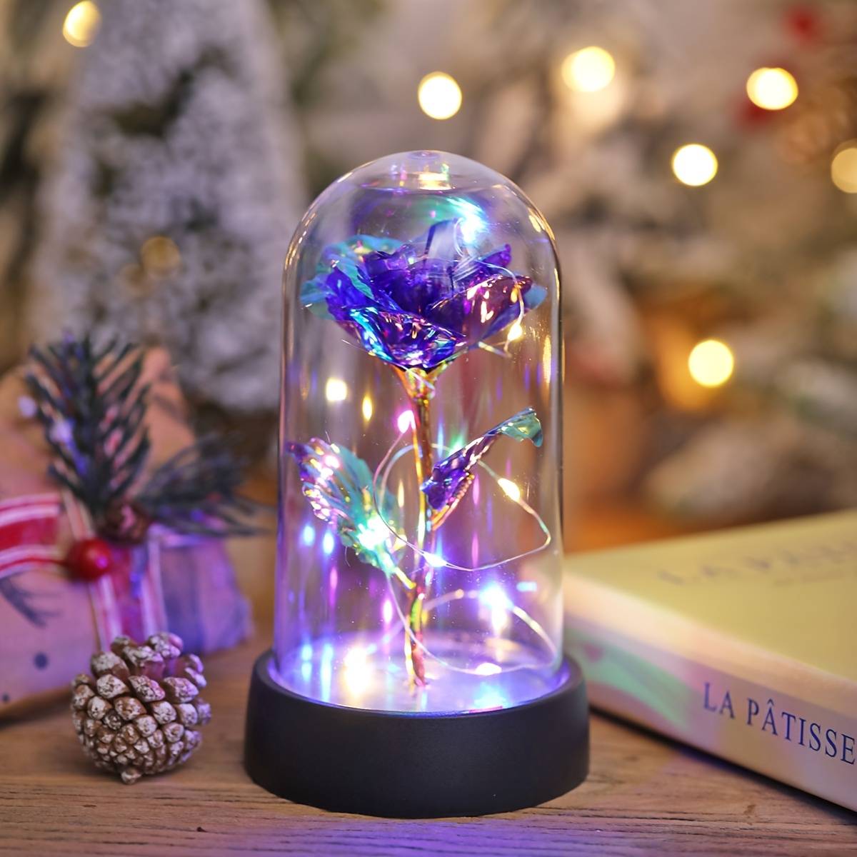 Weinloves 2025 LED Enchanted Galaxy Rose Eternal Rose Forever Rose In Glass