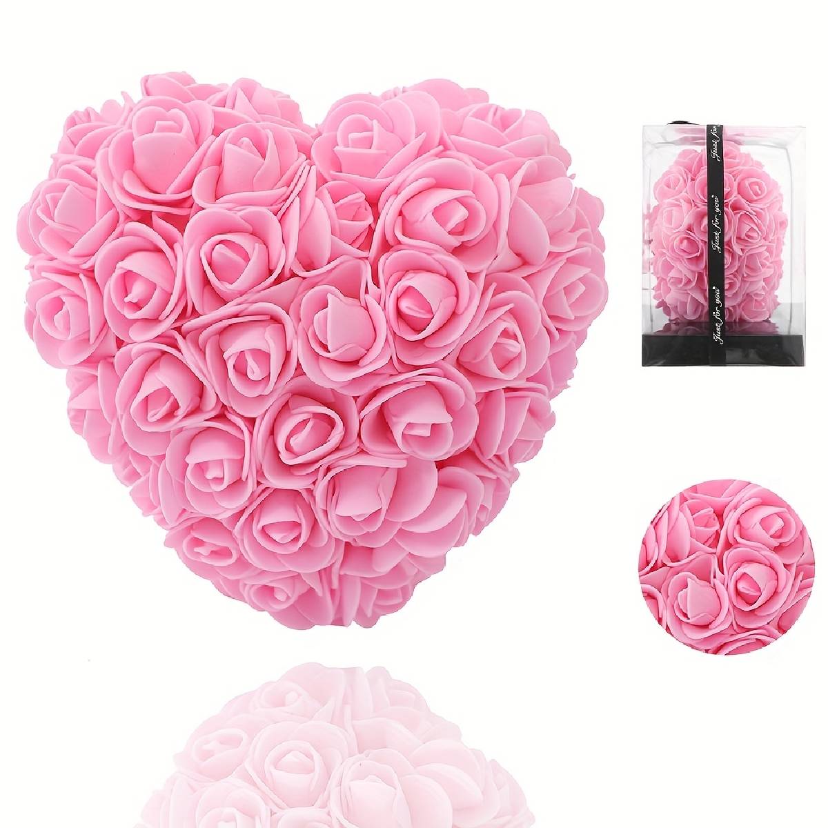 Weinloves Elegant Heart-Shaped Artificial Rose in Vibrant Colors
