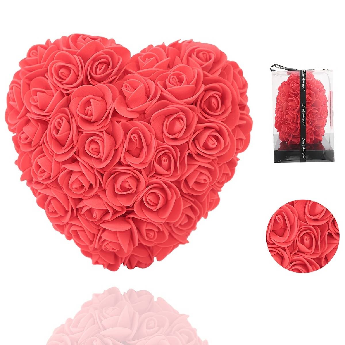 Weinloves Elegant Heart-Shaped Artificial Rose in Vibrant Colors