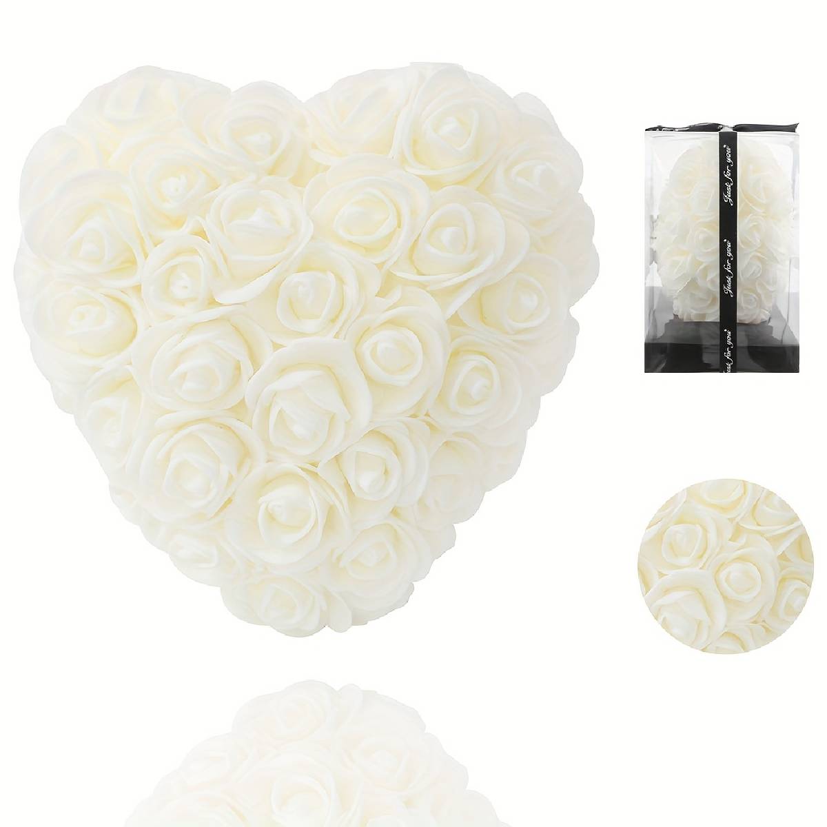 Weinloves Elegant Heart-Shaped Artificial Rose in Vibrant Colors
