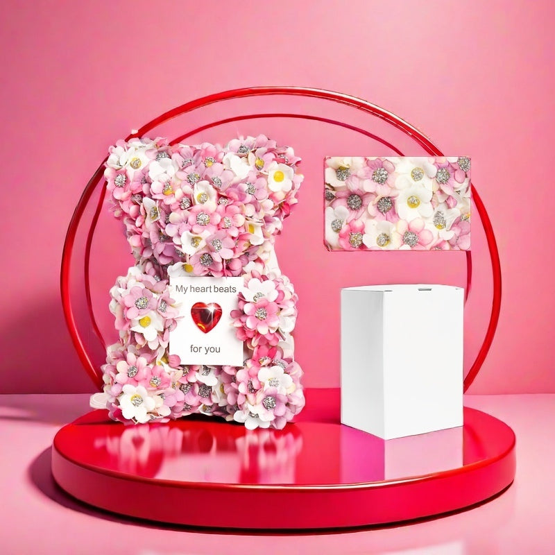 Weinloves Simulation Rose Bear Handmade DIY Flower Foam Bear