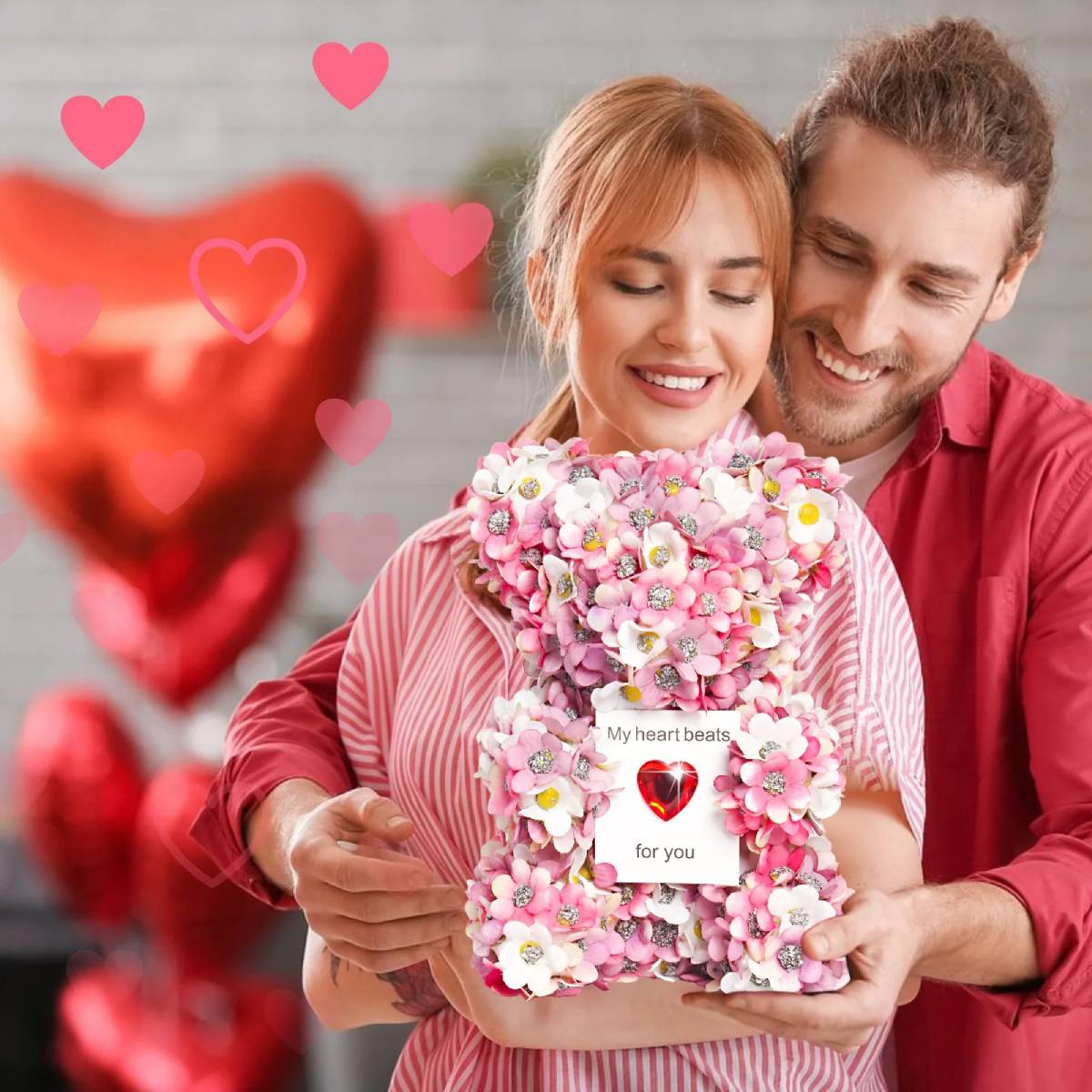 Weinloves Simulation Rose Bear Handmade DIY Flower Foam Bear