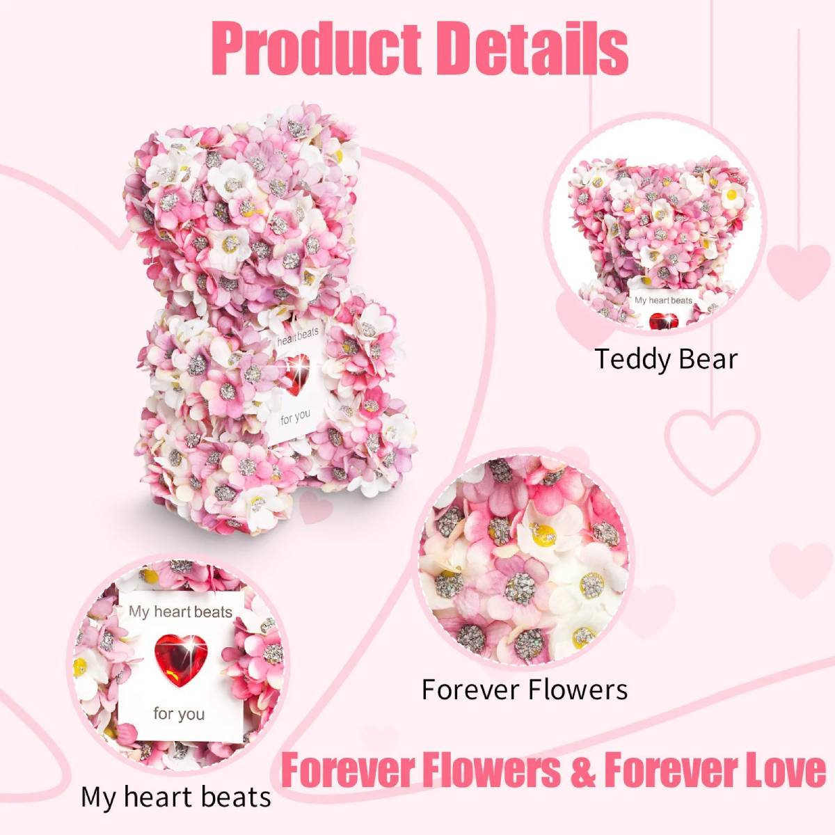 Weinloves Simulation Rose Bear Handmade DIY Flower Foam Bear