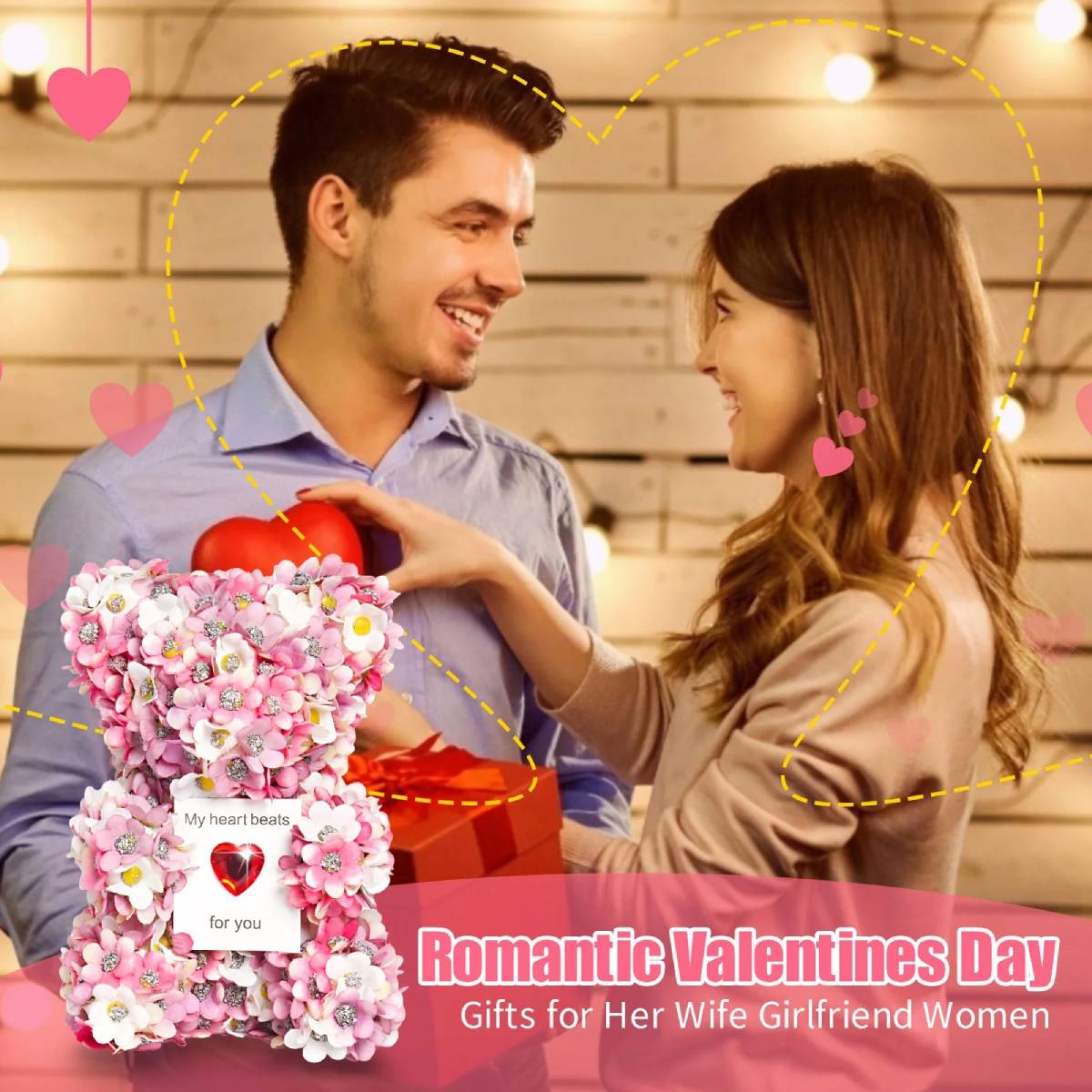 Weinloves Simulation Rose Bear Handmade DIY Flower Foam Bear